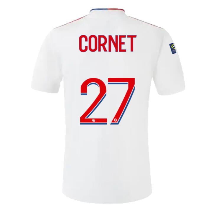 2021/22 Olympique Lyonnais Home Kit Soccer Jersey with CORNET 27 printing